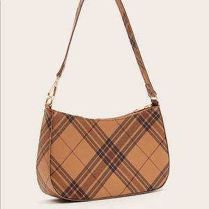 PLT plaid shoulder bag / purse 🤎 brown/tan/beige fall & autumn styles NEW